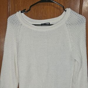 Fashion Nova White Crew Neck Knit Sweater